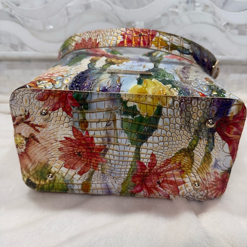 Brahmin Floral Multicolor Croc-Embossed Shoulder Bag - Picture 6 of 10